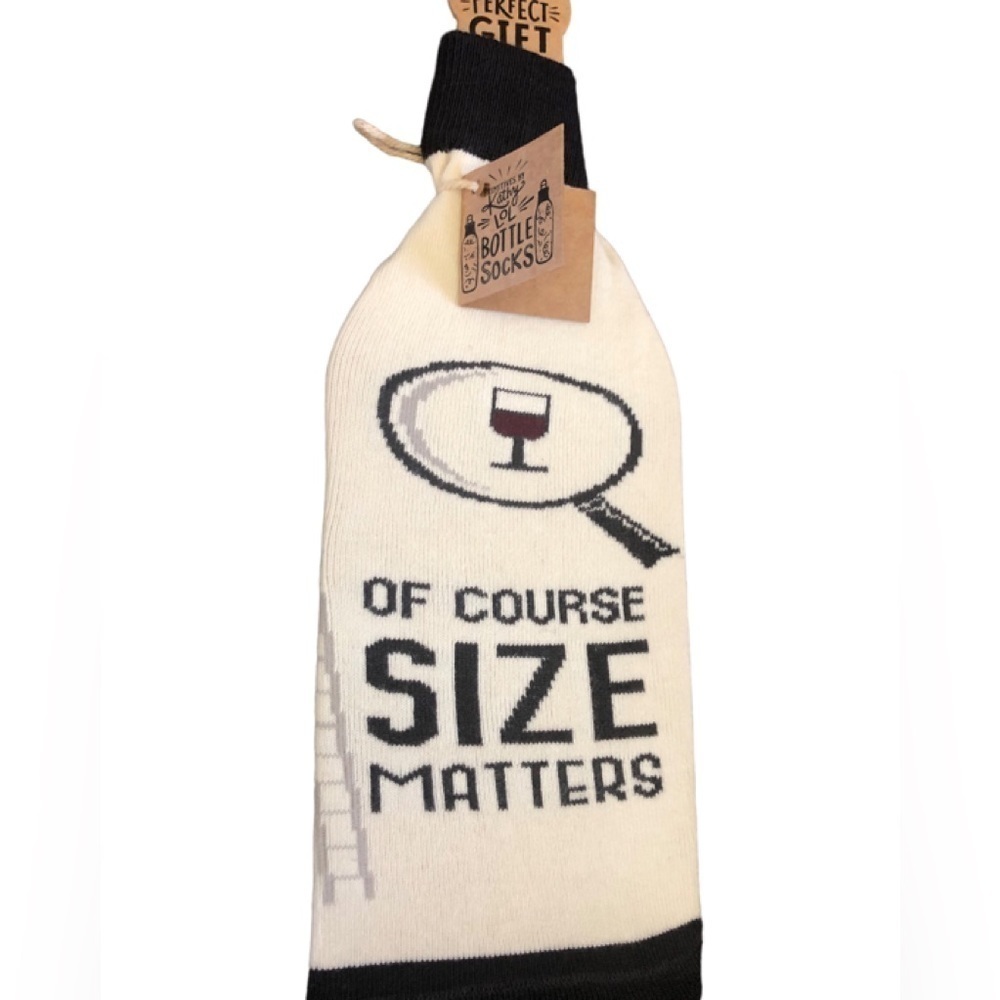 Primitives By Kathy LOL Wine Bottle Sock Use Most Wine Bottles Cream Black GIFT